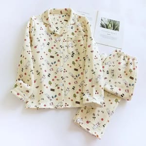Pure Cotton Warm Pajamas for Autumn and Winter Comfort Pure Cotton Warm Pajamas for Autumn and Winter Comfort