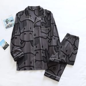 Couple's Knitted Pajama Set – Long Sleeve, Comfortable & Breathable Couple's Knitted Pajama Set – Long Sleeve, Comfortable & Breathable