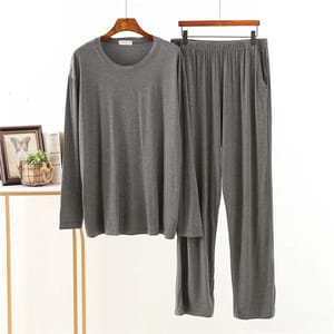 Men's Modal Pajama Set – Long Sleeve, Loose & Comfortable Sleepwear