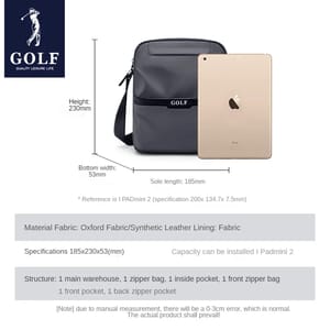 Stylish Crossbody Bag for Men, Casual Oxford Sling Backpack