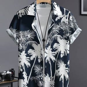 Luxury Hawaiian Shirt with Vintage Print and Comfortable Fit