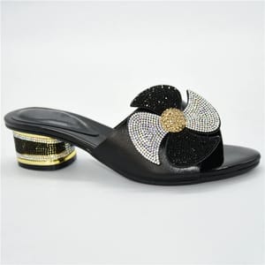 Elegant Floral Mid-Heel Sandals with Metal Decoration Design Elegant Floral Mid-Heel Sandals with Metal Decoration Design