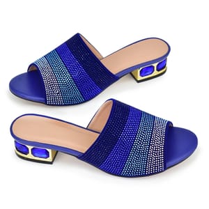 Crystal-Embellished Low-Heeled Sandals for Weddings and Celebrations