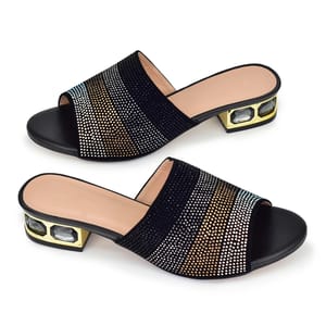 Crystal-Embellished Low-Heeled Sandals for Weddings and Celebrations