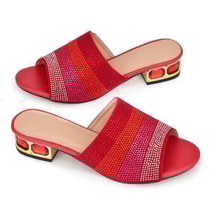 Crystal-Embellished Low-Heeled Sandals for Weddings and Celebrations