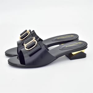 Italian-Inspired Summer Slippers with Metal Decoration Design