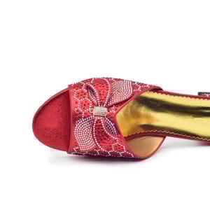 Chic Mid-Heel Sandals with Rhinestone Accents for Brides