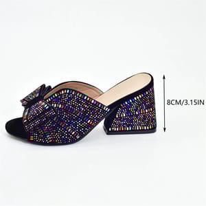 Elegant Women's Party Sandals with Full Rhinestone Design