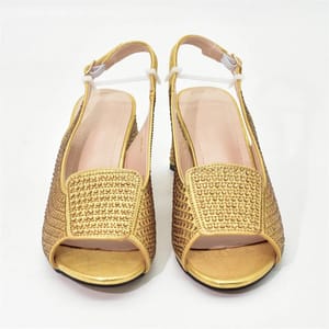 Chic High Heel Slingback Sandals with Crystal Detailing