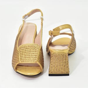 Chic High Heel Slingback Sandals with Crystal Detailing