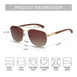 Wooden Frame Polarized Sunglasses - Ideal for Driving and Fishing