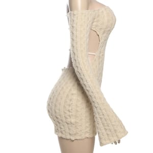 Elegant Off-Shoulder Backless Mini Dress for Women Elegant Off-Shoulder Backless Mini Dress for Women