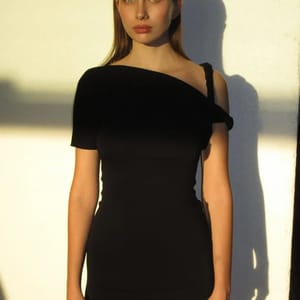 Asymmetrical Mini Dress with Diagonal Collar for Summer Parties