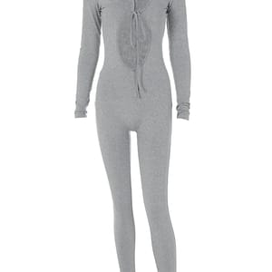 Stylish Solid Hollow Design Lace-Up Jumpsuit for Women