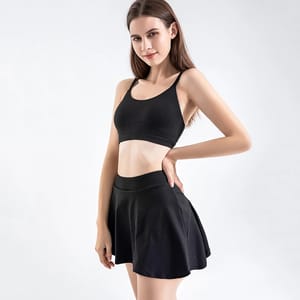 Women's Athletic Sportswear Set with Skirt and Bra Combo