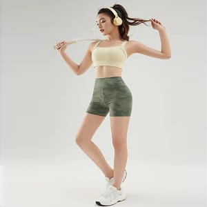 Comfortable Camouflage Sharkskin Biker Shorts for Casual Summer Wear Bivigaos - Women's Sports Shorts 4