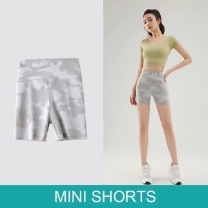 Comfortable Camouflage Sharkskin Biker Shorts for Casual Summer Wear