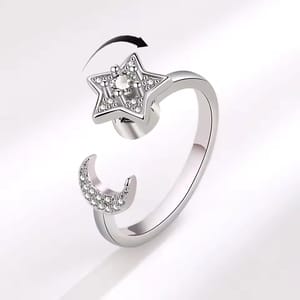 925 Sterling Silver Sunflower Ring with Rotatable Design & Diamond Zircon