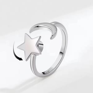 Stress-Relief Rotatable Ring in 925 Sterling Silver with Diamond Zircon