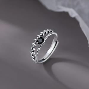 Vintage 925 Sterling Silver Diamond Zirconia Cocktail Ring