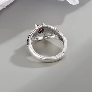 Elegant Sterling Silver Heart Zircon Sun Ring for Women