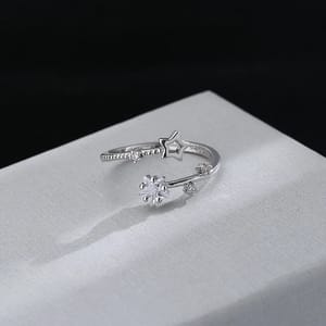 925 Sterling Silver Leaf Ring with Micro-Insert Opening