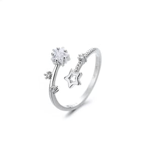 925 Sterling Silver Leaf Ring with Micro-Insert Opening