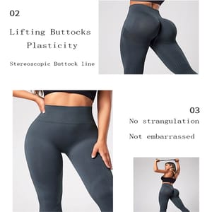 Seamless High-Waist Yoga Leggings for Fitness and Workouts