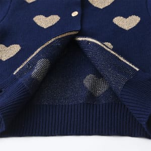 Heart Print Knitted Cardigan Sweater for Girls - Winter Wear