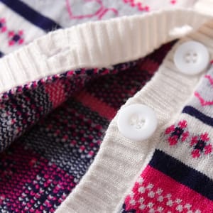 Adorable Toddler Girls' Knitted Cardigan Sweater with Floral Design