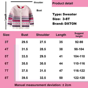 Adorable Toddler Girls' Knitted Cardigan Sweater with Floral Design