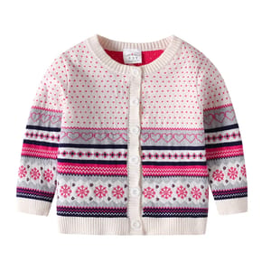 Adorable Toddler Girls' Knitted Cardigan Sweater with Floral Design Adorable Toddler Girls' Knitted Cardigan Sweater with Floral Design