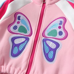 Warm and Cozy Fleece Jacket with Butterfly Print for Girls