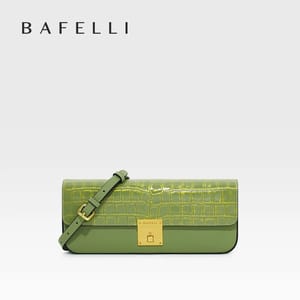 Elegant Genuine Leather Evening Shoulder Bag with Lock Detail Bafelli - Women's Shoulder Bags 2