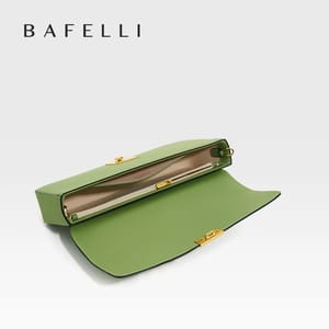 Elegant Genuine Leather Evening Shoulder Bag with Lock Detail Bafelli - Women's Shoulder Bags 4