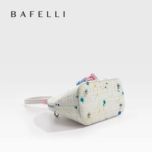 Patchwork Clutch Handbag with Flower Decoration and Zipper Bafelli - Women's Handbags 2
