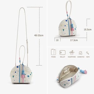 Patchwork Clutch Handbag with Flower Decoration and Zipper Bafelli - Women's Handbags 5