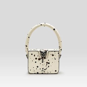 Fashionable Boxy Genuine Leather Flap Handbag Bag with Lock