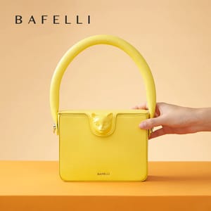 Luxury Genuine Leather Boxy Flap Handbag with Lock Bafelli - Women's Handbags 2