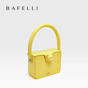 Luxury Genuine Leather Boxy Flap Handbag with Lock Bafelli - Women's Handbags 3