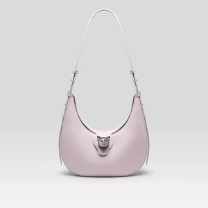 Elegant Luxury Half Moon Leather Shoulder Tote with Secure Lock Closure