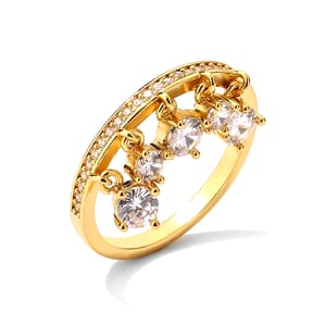 Elegant Rectangle Zirconia Tassel Ring for Chic Statement Style