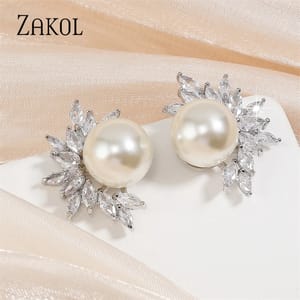 Marquise Zircon Leaf Stud Earrings – Elegant Jewelry for Women