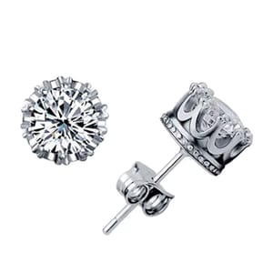 Elegant Round Cubic Zirconia Stud Earrings for Women