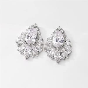 Elegant Water Drop Cubic Zirconia Stud Earrings for Women