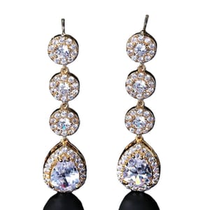 Elegant Water Drop Cubic Zirconia Dangle Earrings for Women