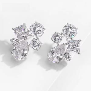 Elegant Geometric Cubic Zirconia Stud Earrings for Women