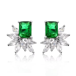 Elegant Square Cubic Zirconia Stud Earrings for Women