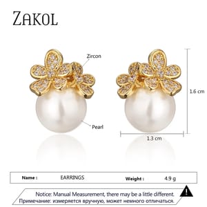 Elegant Micro Inlay Zircon Flower Stud Earrings for Women