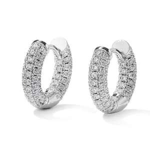 Trendy Geometric Zirconia Hoop Earrings for Women, Fashion Jewelry